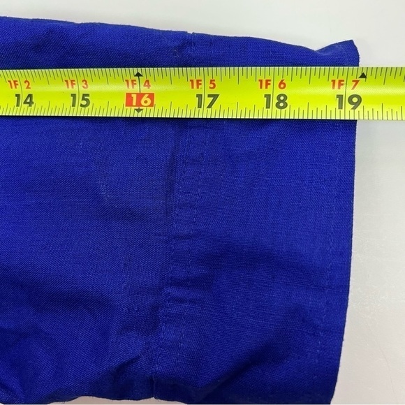 JACLYN SMITH Women’s Button Blouse Sz XXL Cobalt Blue 3/4 Sleeves Convert - Picture 11 of 12